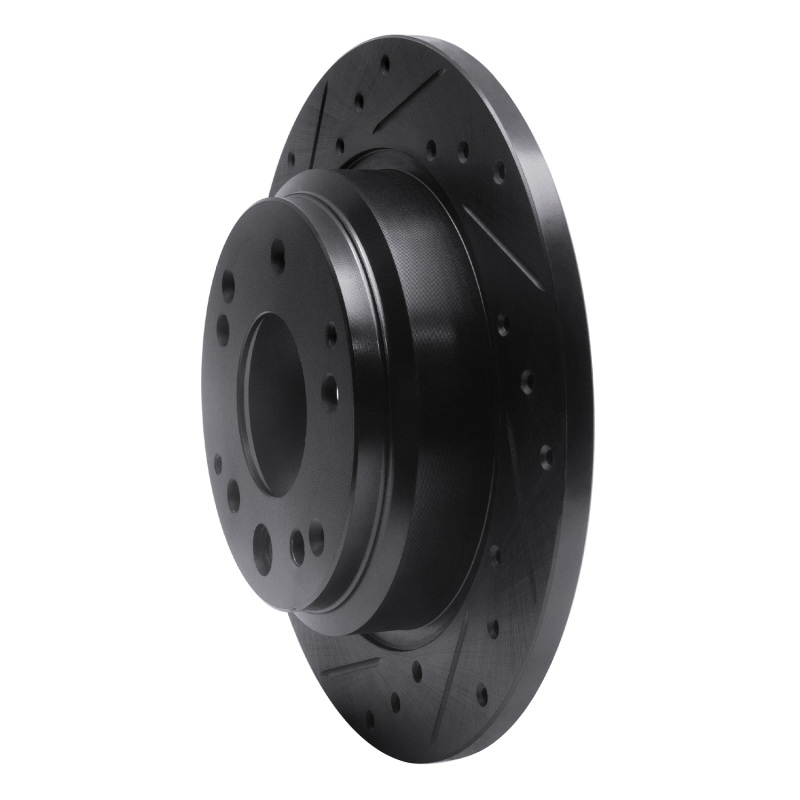 Acura RL Brake Rotor (1) - Rear Left - R1 Concepts - Drilled & Slotted - Black - `99-`01